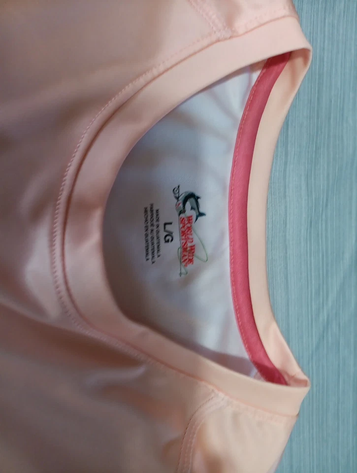 Camisa de Pesca World Wide Sportsman Manga Larga Camiseta L Melocotón Floral Isla Barco Foto 4 de 4