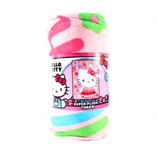 Hello Kitty Super Plush Throw Blanket 46" X 60" 