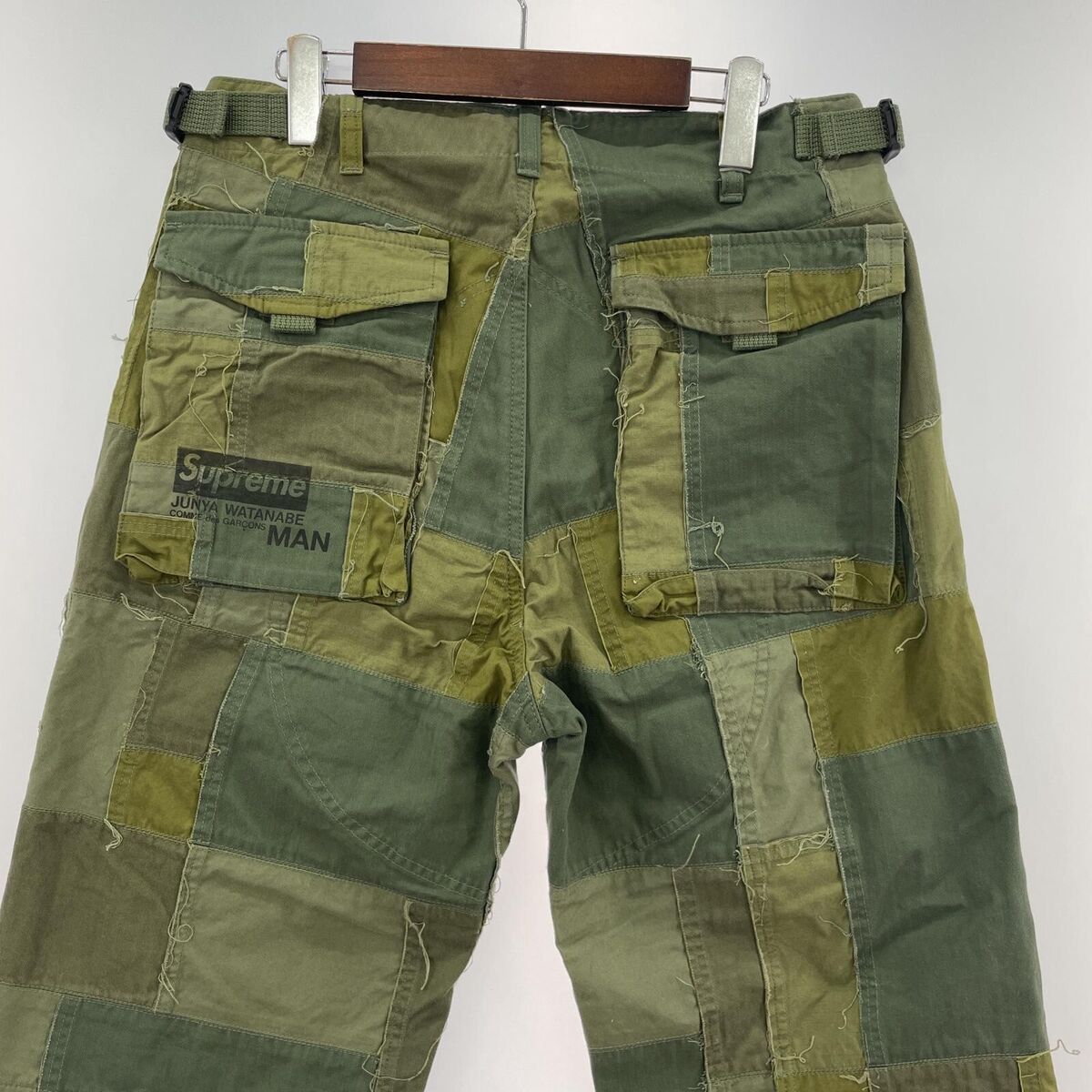 SUPREME JUNYA WATANABE CDG MAN PATCHWORK CARGO PANT OLIVE 30 SUPREME JUNYA WATANABE CDG MAN PATCHWORK CARGO PANT OLIVE 30