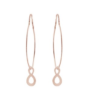 Authentic Love fity Dangle Ear Stick Thread Slide Earrgs 14K Rose Gold Plated Sterlg