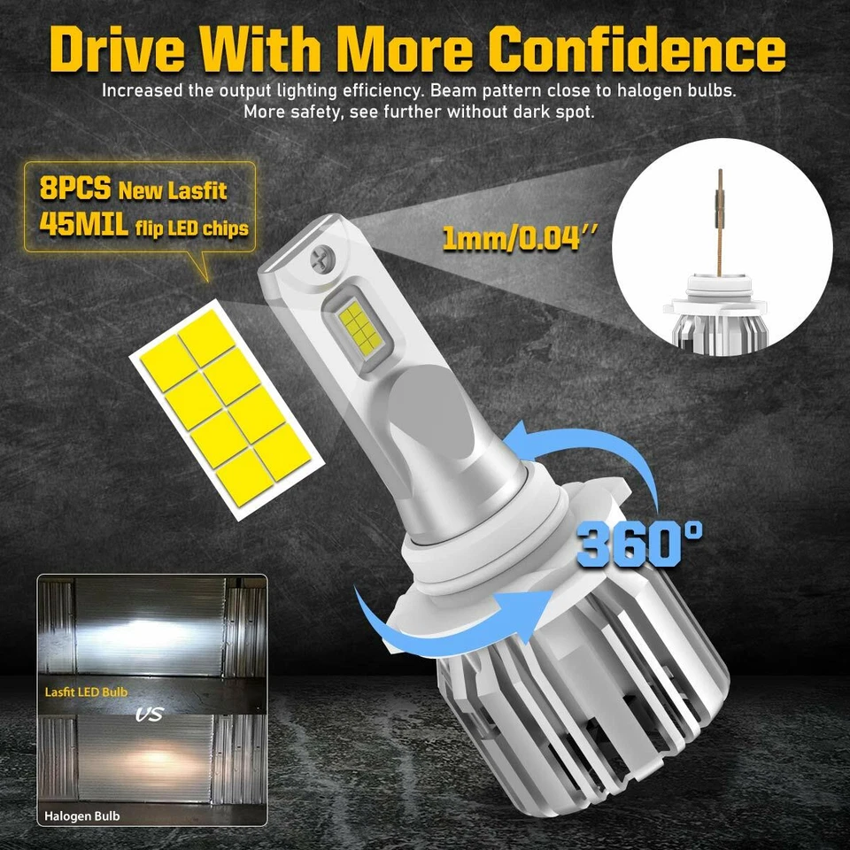 LASFIT Combo H11 9005 5202 LED Headlight Bulb High Low Beam Fog Light 6000K 6pcs - Image 3 of 4
