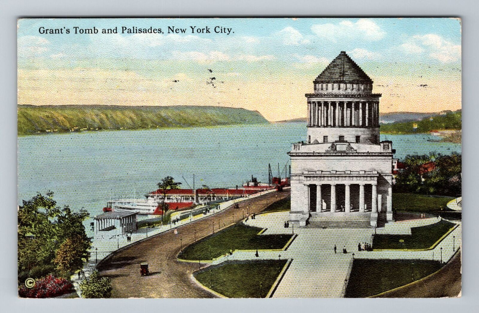 New York City NY,, Grant's Tomb & Palisades, c1914 Vintage Souvenir Postcard