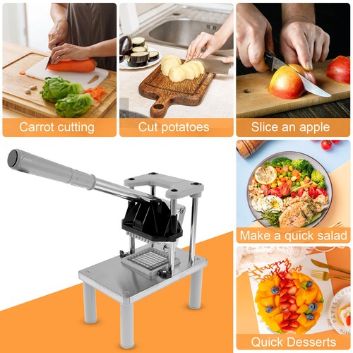 Commercial Vegetable Fruit Chopper French Fry Cutter with 2 Replacement TomOS - Picture 5 of 11