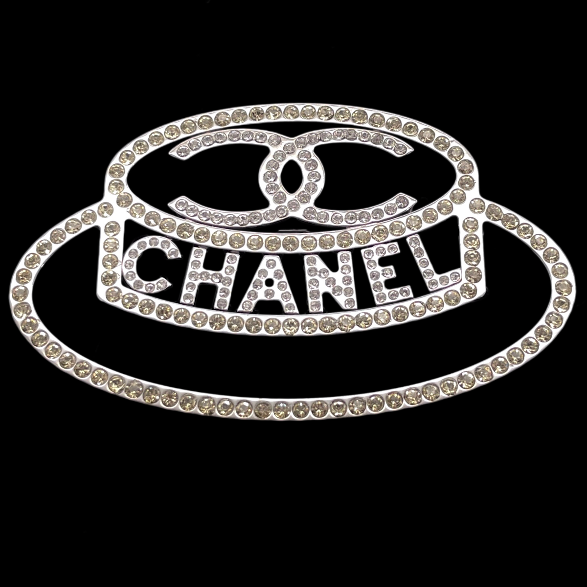 RAREAuth CHANEL CC LOGO Hat Brooch Silver B17B Vintage From Japan