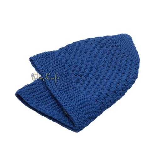 Islamic Kufi Dark Blue Beanie Head Cap Nylon Open-weave Prayer Muslim Skull Cap - Picture 6 of 6
