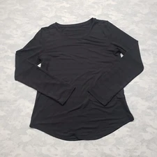 Zyia Active Top Womens Small Black Striped Long Sleeve Fitness Stretch...