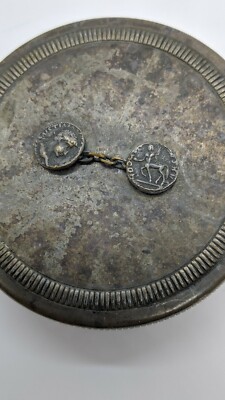 1970's Christian Dior France Silver Plated Round Decorative Box