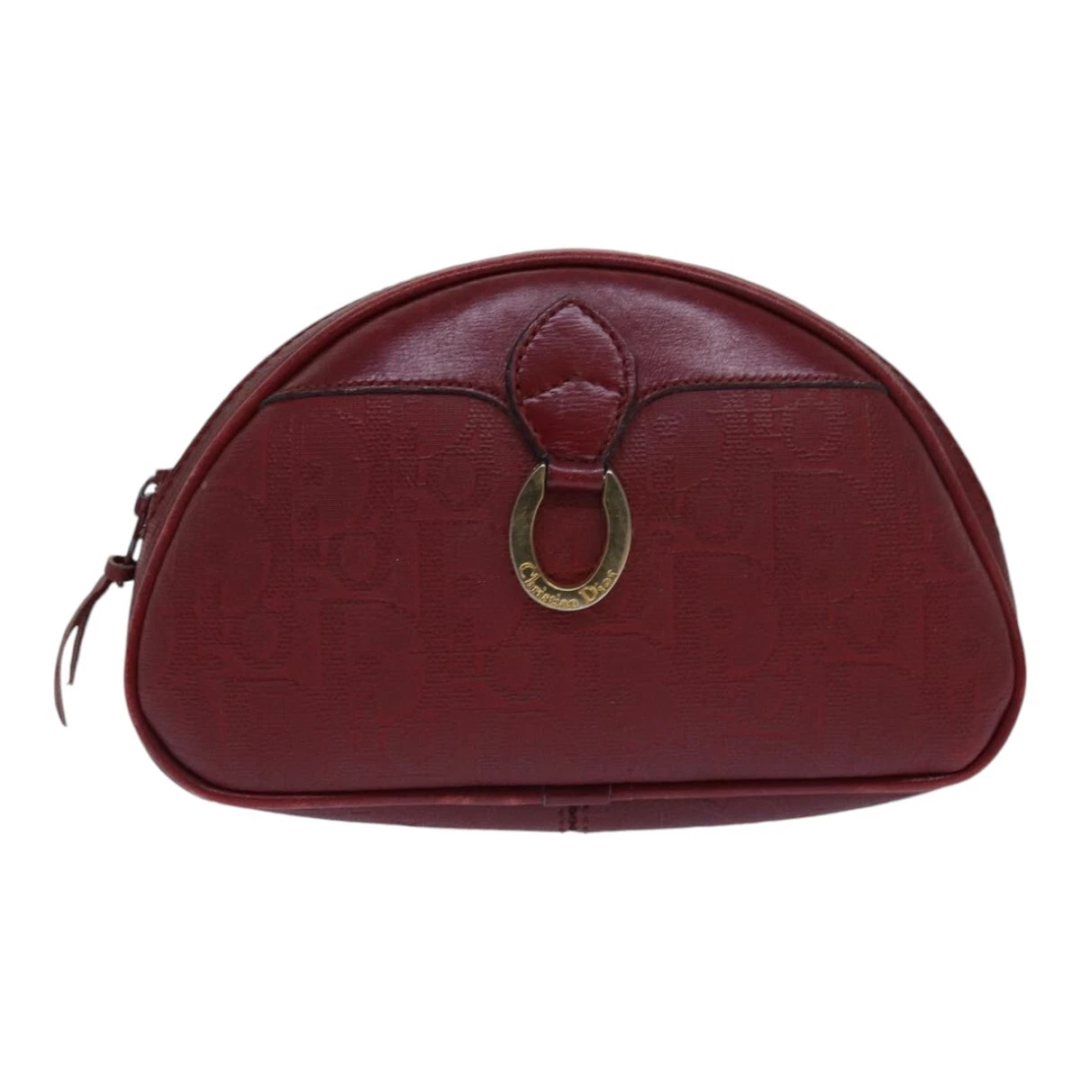 Sac pochette toile bordeaux Dior Demi Lune authentique