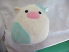 Squishmallow Belana the Cow 8” Kelly toy Plush pink aqua ivory
