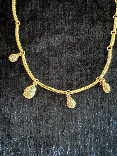 Designer Nolan Miller CZ Träne & Gold Gliederkette 17" Zoll 14K Gold - Bild 2 von 7