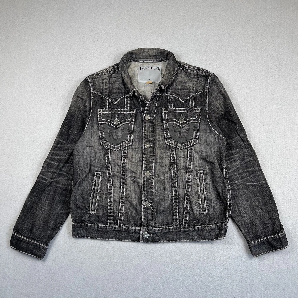 True religion top mens trucker jacket