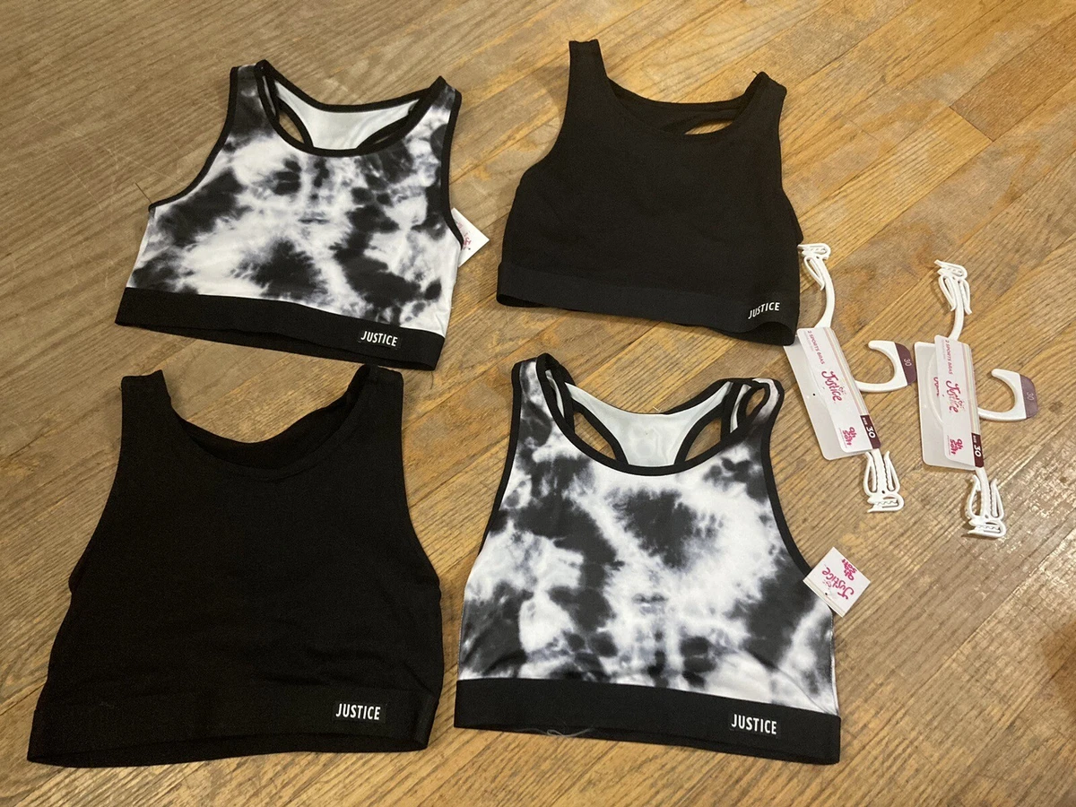 Justice Girl’s Size 30, Size 12 Racerback Sports Bras NWT Set of 4!