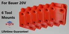 6 Pack - Tool  Mounts/Hangers/Holders/Brackets for Bauer 20V Tools w/Labels!