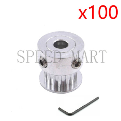 100 PCS GT2 Timing Belt Pulleys 16T 3.17mm Bore 7mm Width for RepRap 3D Printer