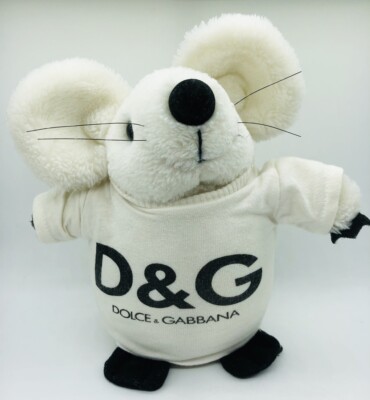 RARE Vintage 90s plush mouse w/ Dolce Gabbana Kids shirt D&G