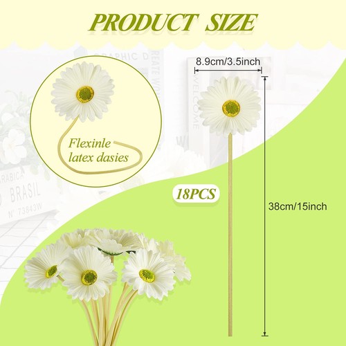 Artificial Gerbera Daisies Flowers Fake Daisy Faux Flowers Bouquet 15 Inch fo... - Picture 2 of 6
