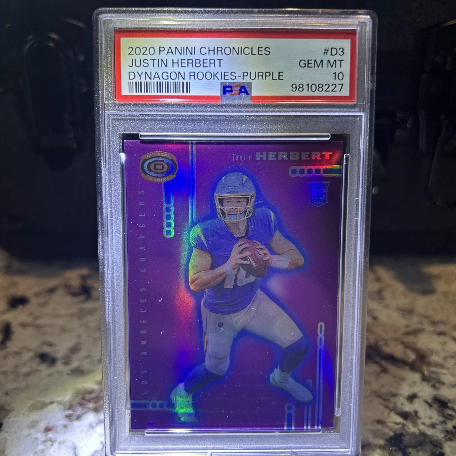 Justin Herbert Panini Chronicles Dynagon Rookies #D3 Purple
