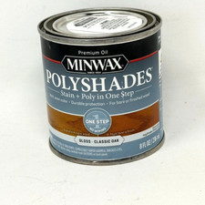 Minwax Polyshades CLASSIC OAK Stain  Polyurethane GLOSS 1/2 Pint, 8 oz NEW