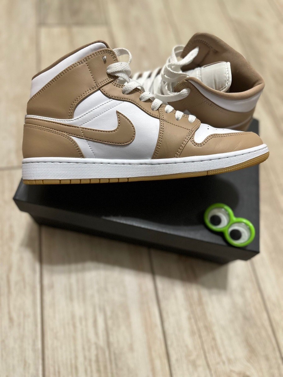 スニーカー Nike Air Jordan 1 Mid 'Tan Gum' 2021 SS 21 Nike Air Jordan 1 Mid Tan Gum White 2021 Pre-Owned Shoes