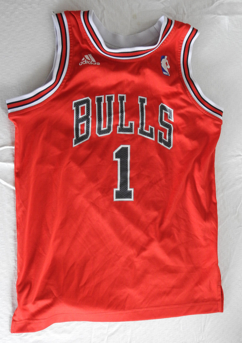 Chicago Bulls Jersey Adidas #1 Rose Red Shirt Size Boys M NBA