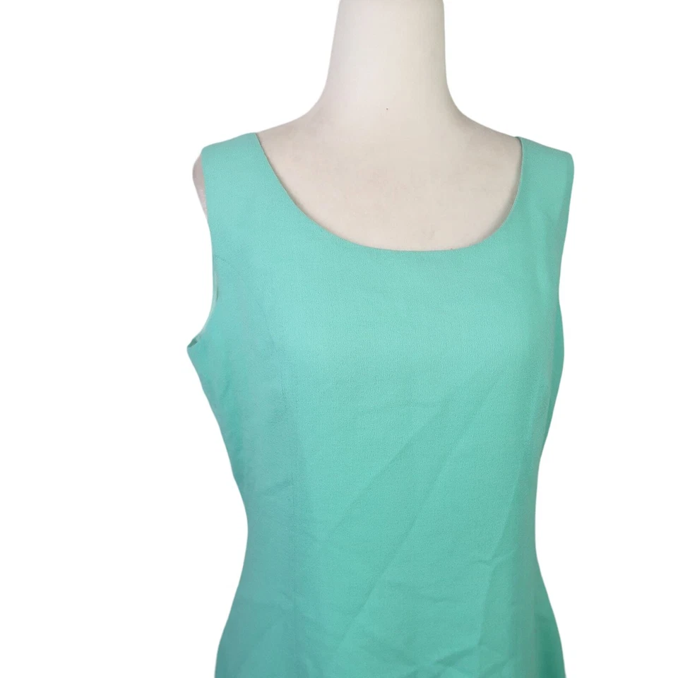 Vestido Vintage Años 90 Georgiou Azul Turquesa Hasta la Rodilla Línea A 10 Foto 2 de 4