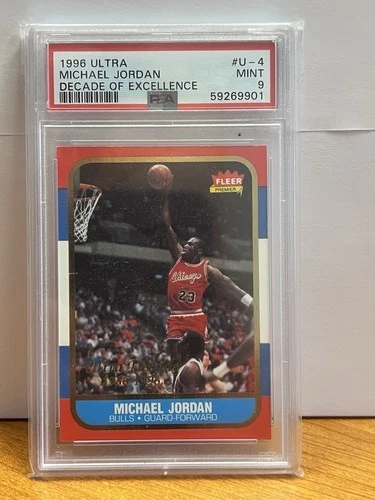 1996 Fleer Ultra #U-4 Michael Jordan Decade of Excellence PSA 9 Mint Bulls
