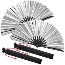 Large Folding Hand Rave Fans for Line Dancing Large Chinese Handheld Tai Ji F...