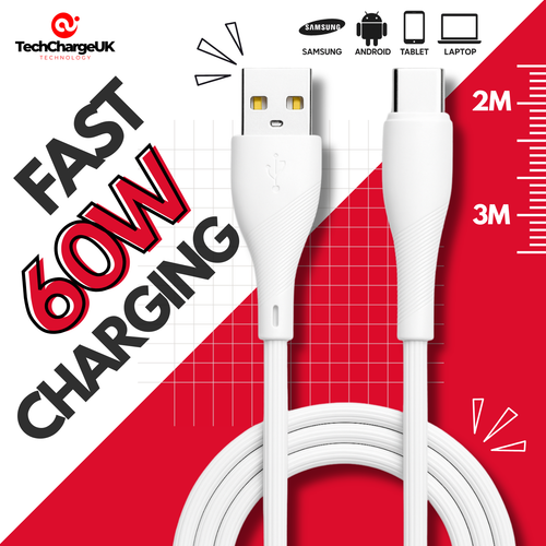 Long USB-A to USB-C Fast Charging Cable 2m/3m | Samsung Galaxy, Pixel, iPad Lead - 第 1/18 張圖片