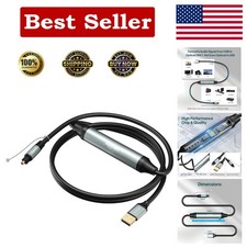 Unidirectional USB A 2.0 to Toslink Digital Optical Audio Cable 6 Ft, USB Mal...
