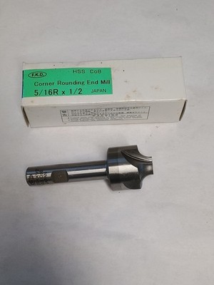 F.K.D. Corner Rounding End Mill 5/16'' radius x 1/2'' Shank HSS Co8 4 Flute Japan