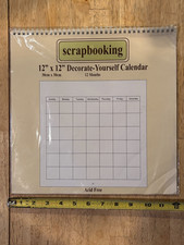Scrapbooking - 12  X 12  - Decorate-Yourself Calendar - 12 Months - Any Year