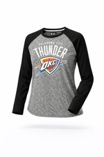 UNK NBA Oklahoma City Thunder Unisex Long Sleeve Raglan Shirt Gray/Black Sz L