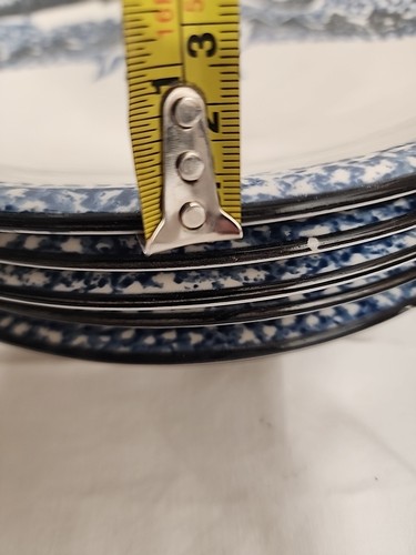 SET OF 11pcs FOLK CRAFT LONE WOLF BY TIENSHAN SPONGEWARE DINNER PLATES,BOWL - Picture 18 of 18