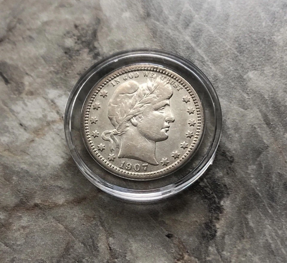 1907-S Silver Barber Quarter In XF Condition. Rare Date and Mint Mark. - Image 2 of 4
