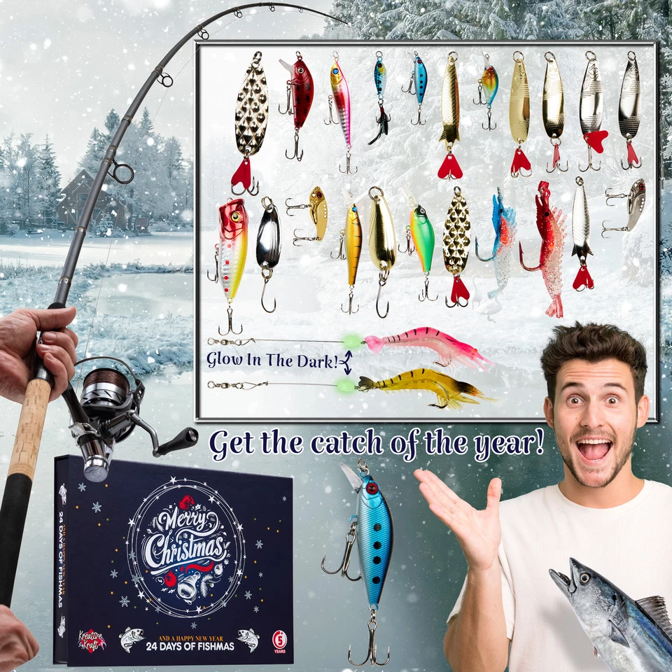 KreativeKraft Fishing Lover Advent Calendar 2024 Christmas Surprise Gift - Image 3 of 4