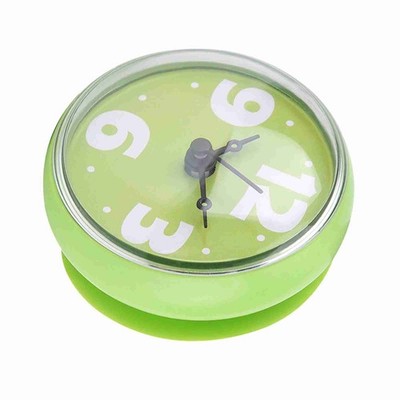Waterproof Suction Wall Window Mirror Bath Shower Clock Bathroom Accessory