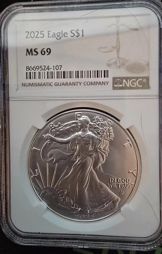 2025 $1 American Silver Eagle NGC MS69