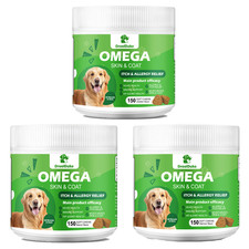 Omega 3 Fish Oil for Dogs Skin and Coat Supplement Dry Itchy Skin - Multi Flavor