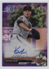 2017 Bowman Chrome Prospect Purple Refractor 5/250 Keegan Akin #CPA-KA Auto 10k8