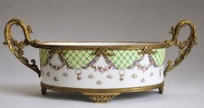 Antique French S&egrave;vres Porcelain Ormolu Mounted Jardiniere Centerpiece