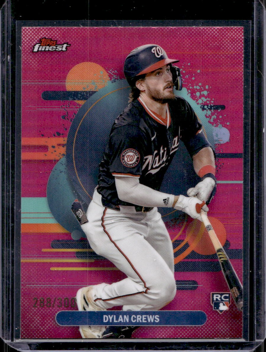 Dylan Crews 2025 Topps Finest #125 Rookie Magenta Refractor #288/300