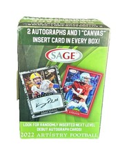 Sage Artistry Football Cards 2022 Sealed Box 2 Autos Canvas Insert Rookie New