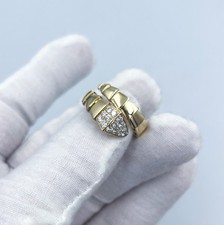 BVLGARI Bulgari Serpenti Diamond 18k Gold Ring Size Large - 12,000 Retail