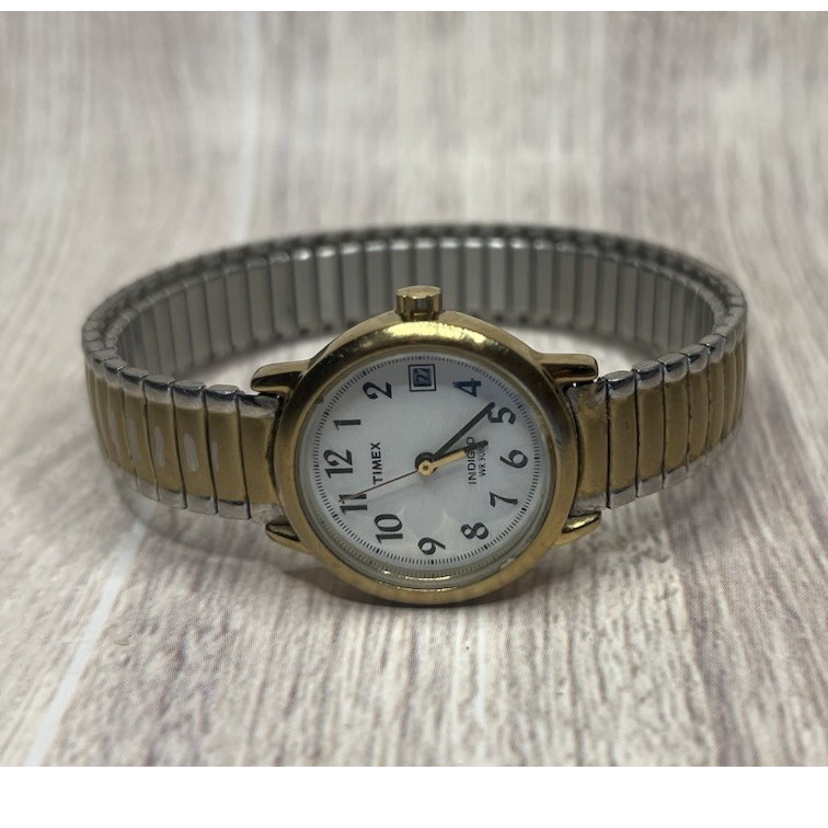 Timex Easy Reader Womens Two Tone Stainless Steel Watch Date Backlight 30m WR