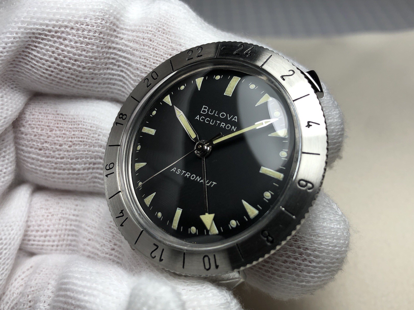 Restored 1966 Bulova Accutron Astronaut GMT Tuning Fork 214HN Men's Watch