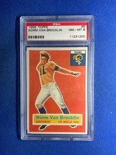 1956 TOPPS #6 NORM VAN BROCKLIN PSA 8 LA RAMS HOF