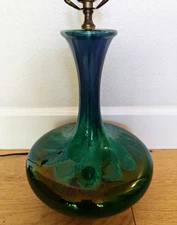Vintage MCM Table Lamp Green/Teal Style of Royal Haeger
