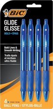 Blue Ballpoint Pens Bold Point 1.6mm 4 Count Pack Retractable Ballpoint Pens