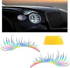 2-Pack Car Headlight Eyelash Stickers, Cute Fake Eyelash Decal Color: Colorful