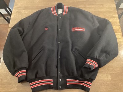 DELONG 80% WOOL JACKET BLACK MENS SZ. XXL DAVANNIS PIZZA VARSITY MADE IN USA